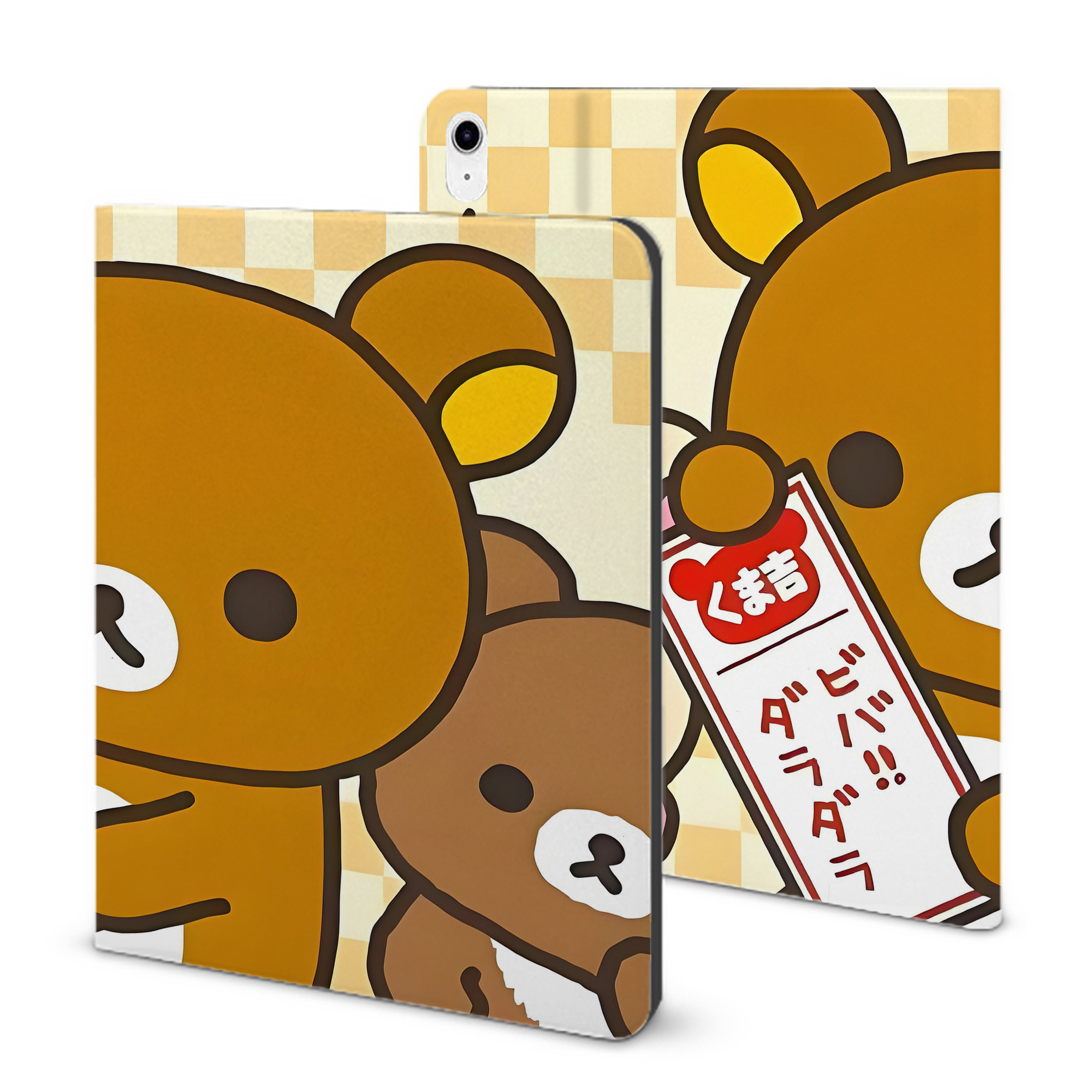 （画像用） リラックマ リラックマ キイロイトリ Rilakkuma Korilakkuma Kiiroitori IPad ケース ブック型 PUレザー TPU 耐衝撃 軽量 薄型 ペン収納なし 全面保護 IPad 各モデル対応